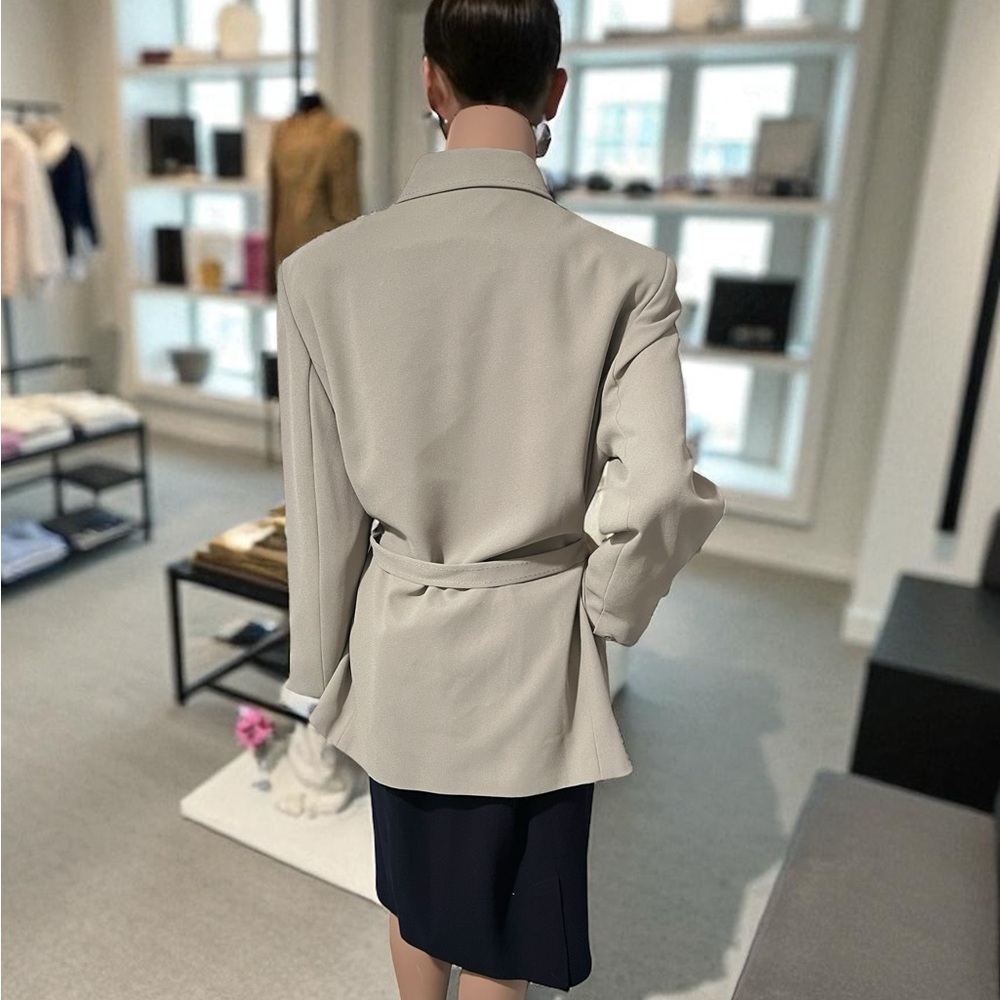 Karen Scott Light Gray Apparel Dress Coat that Ties in Front. Sophisticated. ☑️ - Picture 7 of 12
